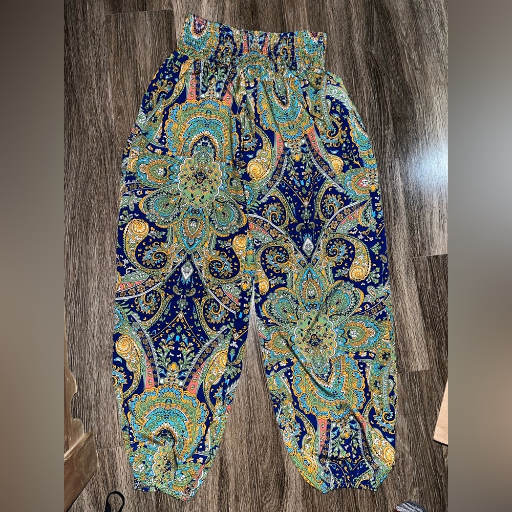 Colorful Paisley Print Pants